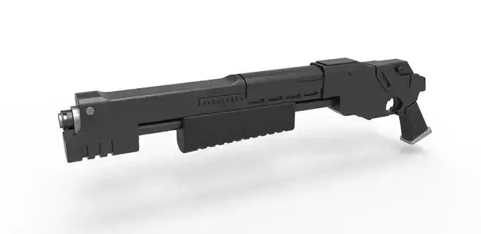 Shotgun from the movie Judge Dredd 1995 3D model