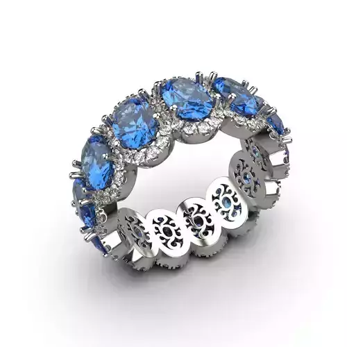 Diamond Eternity Ring with oval stones