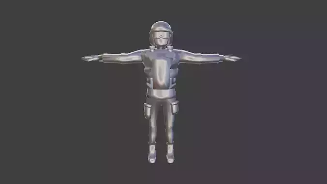 army charachter low poly 