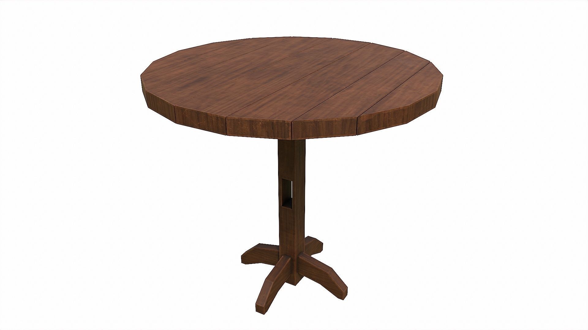 Pack of 6 Medieval Wooden Tables Low-poly 3D model_43