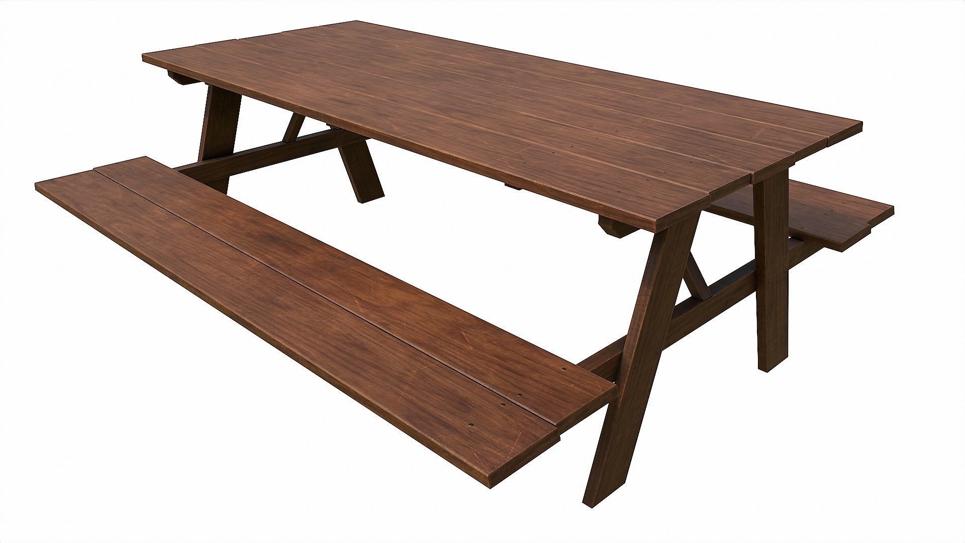 Pack of 6 Medieval Wooden Tables Low-poly 3D model_35