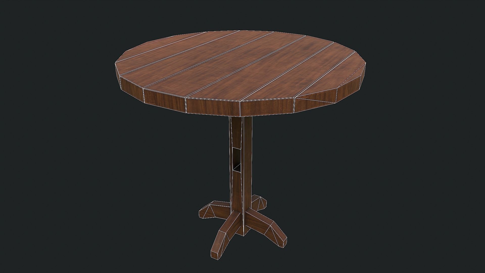 Pack of 6 Medieval Wooden Tables Low-poly 3D model_49