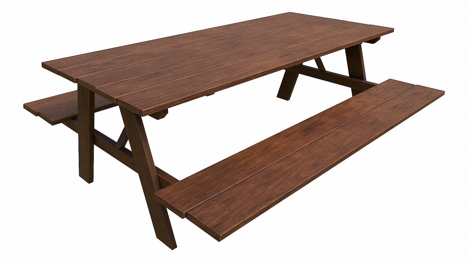 Pack of 6 Medieval Wooden Tables Low-poly 3D model_36