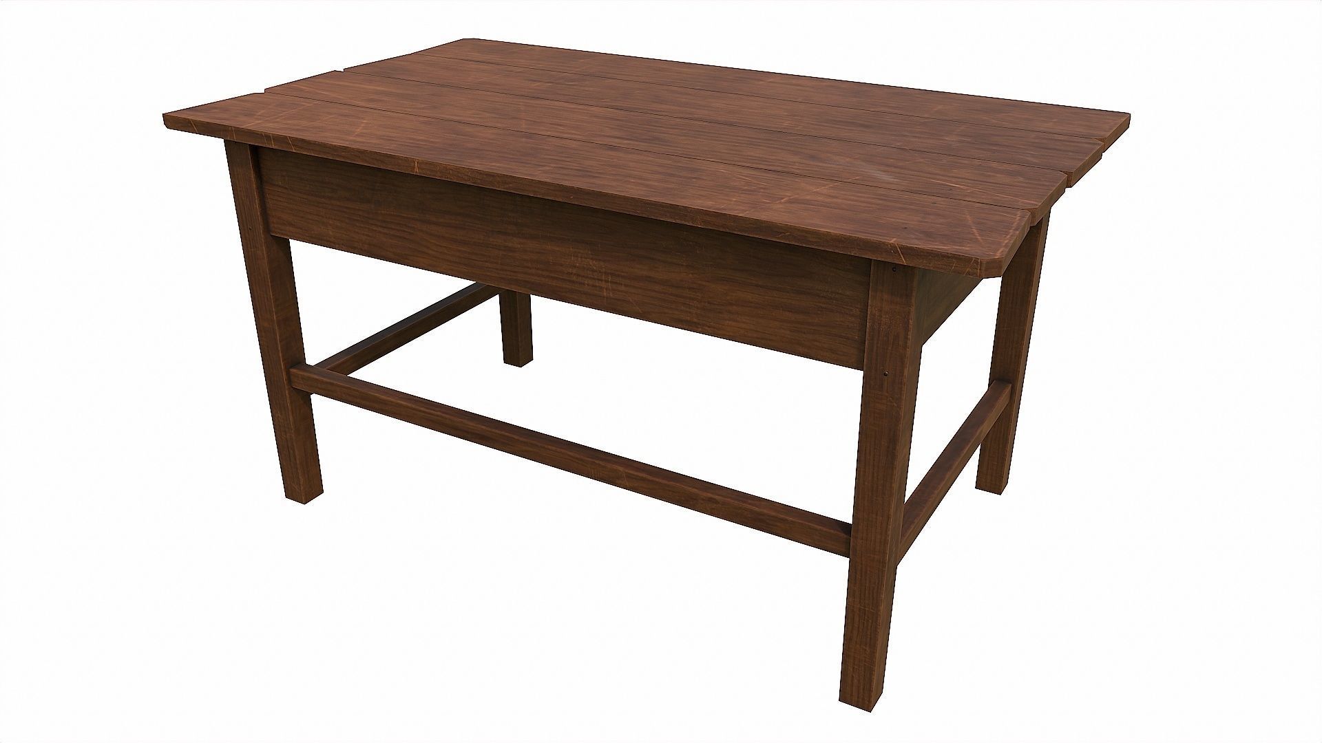 Pack of 6 Medieval Wooden Tables Low-poly 3D model_5