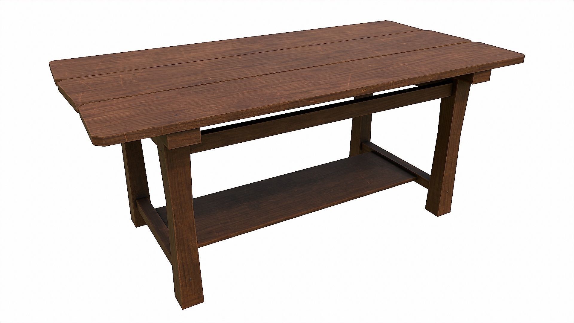 Pack of 6 Medieval Wooden Tables Low-poly 3D model_20