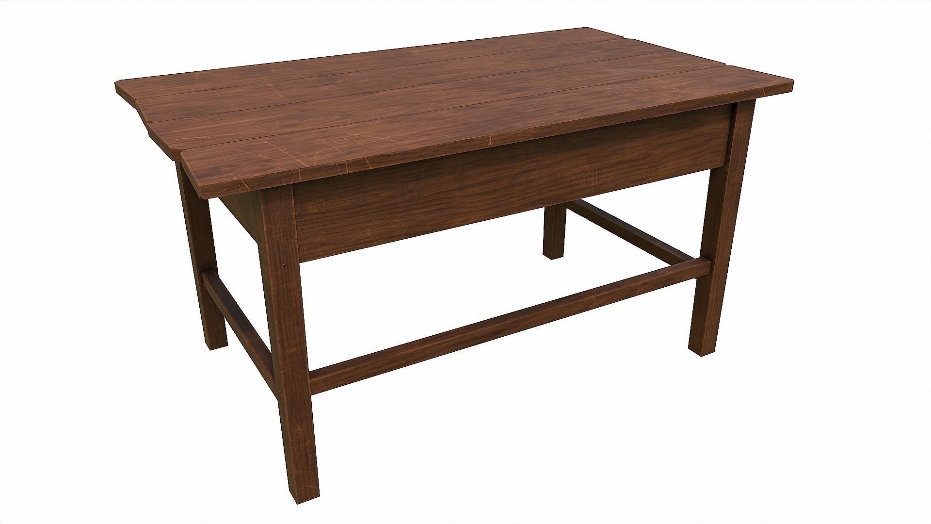 Pack of 6 Medieval Wooden Tables Low-poly 3D model_6