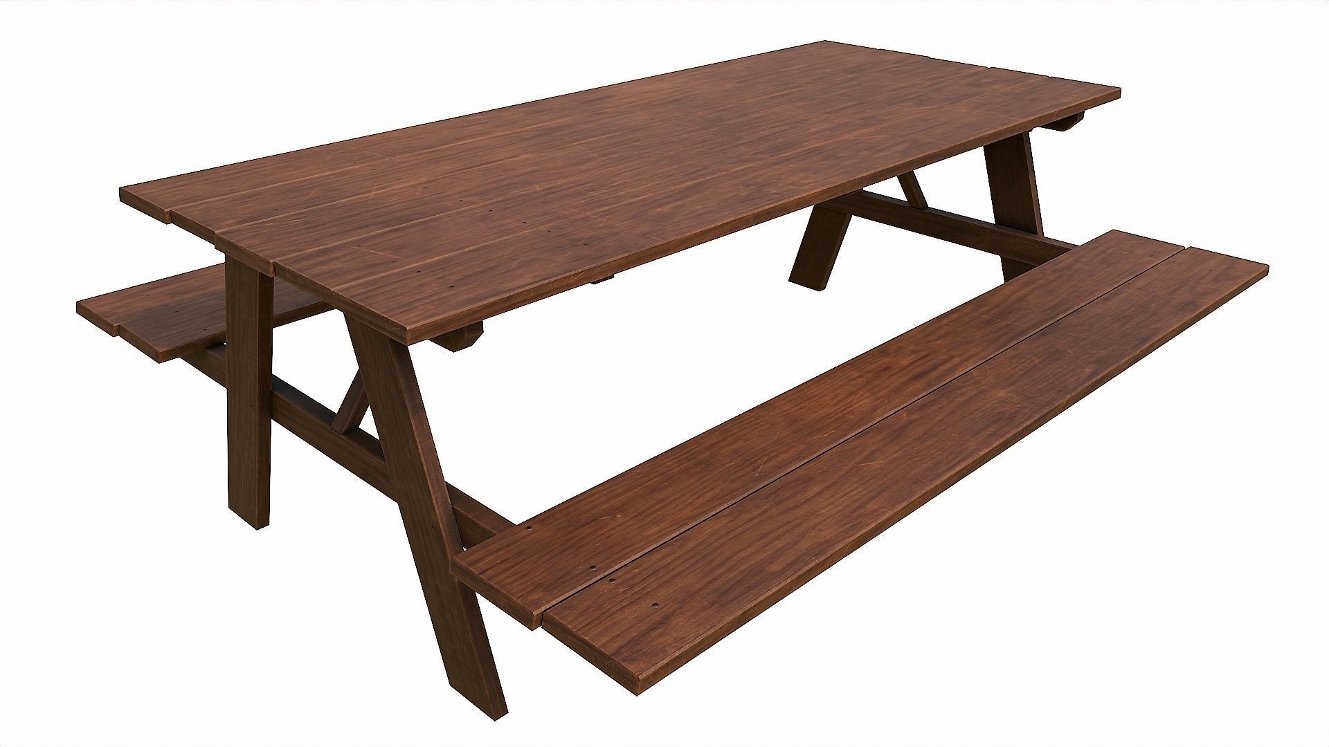 Pack of 6 Medieval Wooden Tables Low-poly 3D model_38