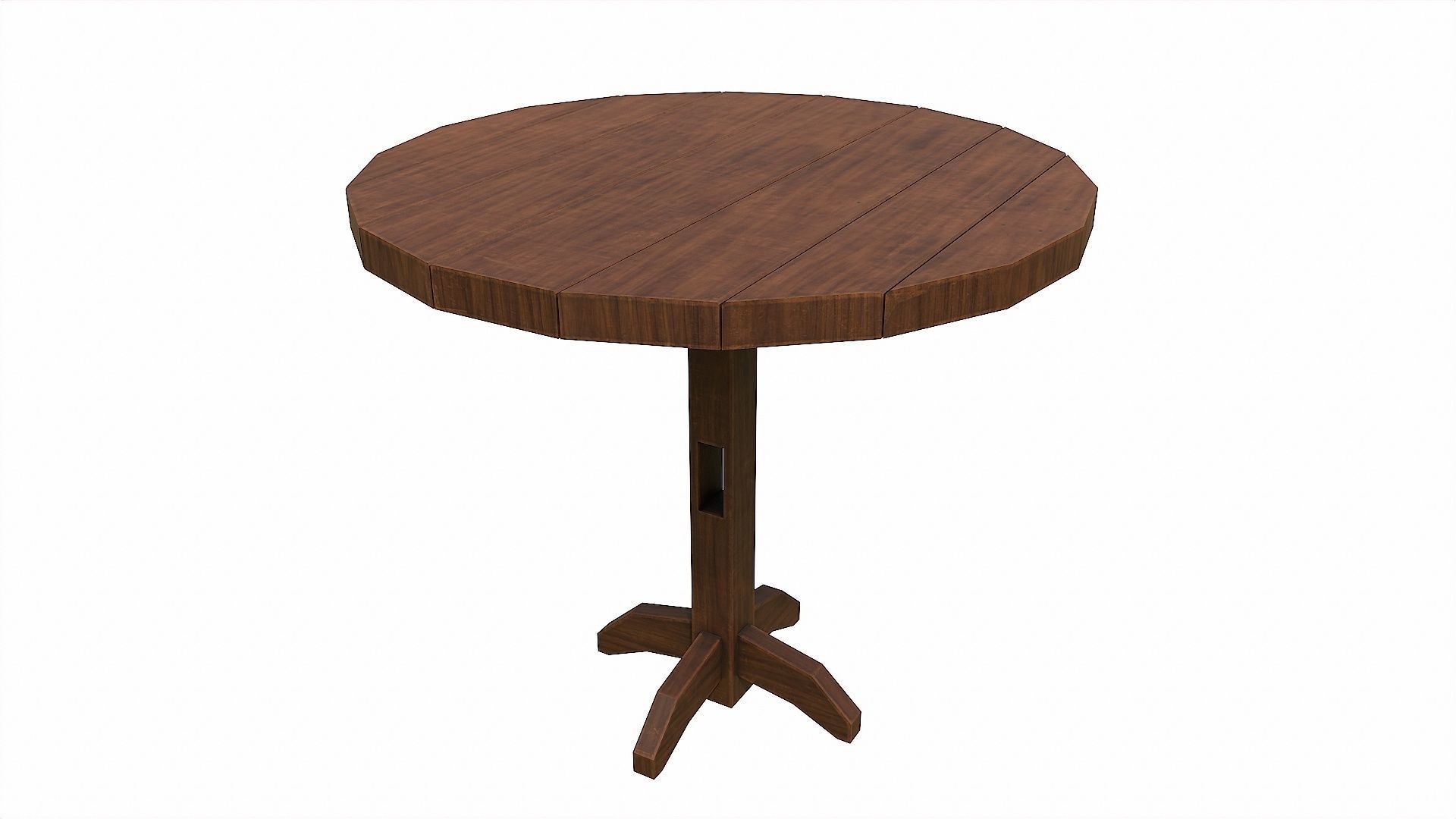 Pack of 6 Medieval Wooden Tables Low-poly 3D model_45