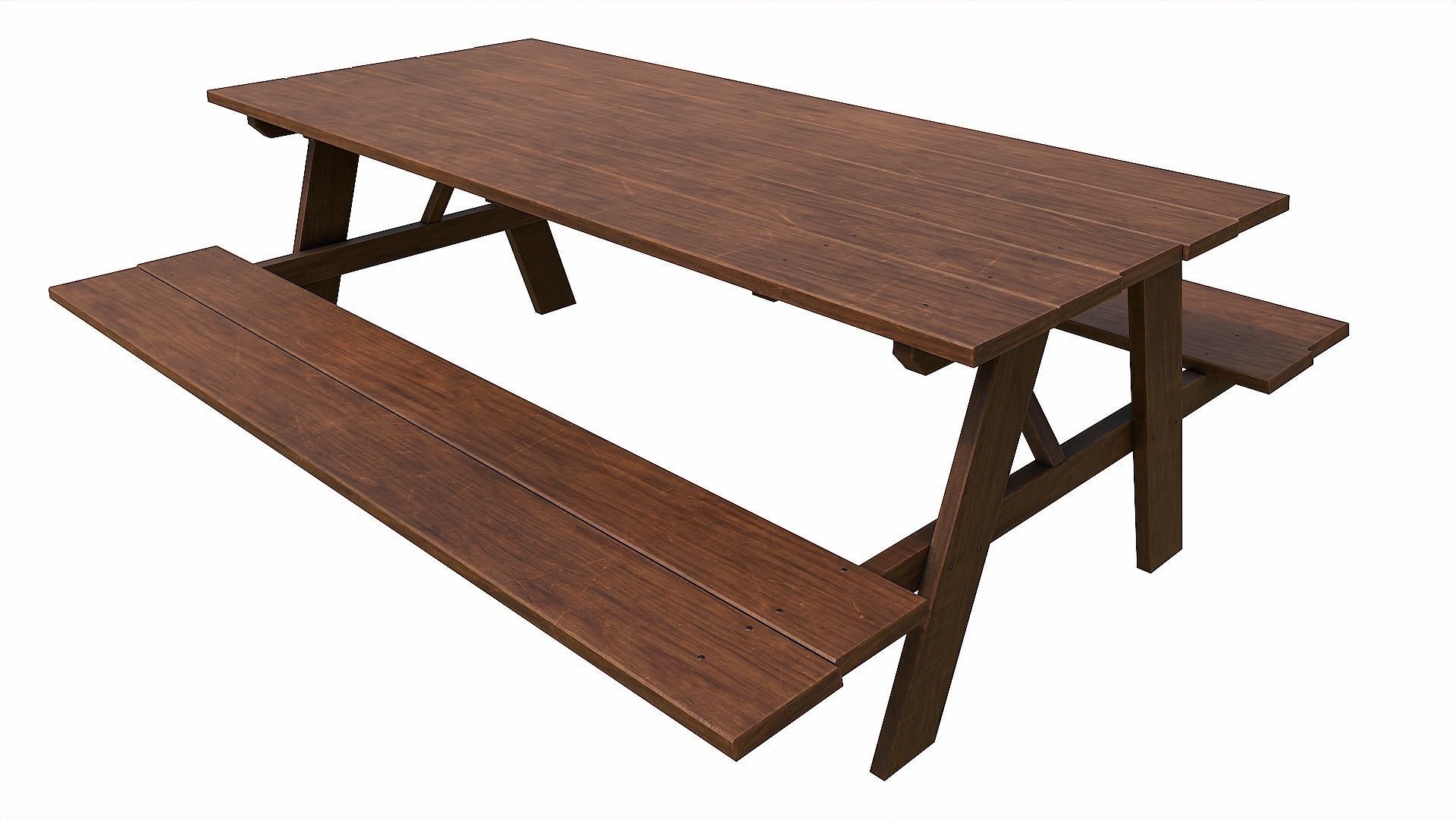 Pack of 6 Medieval Wooden Tables Low-poly 3D model_37