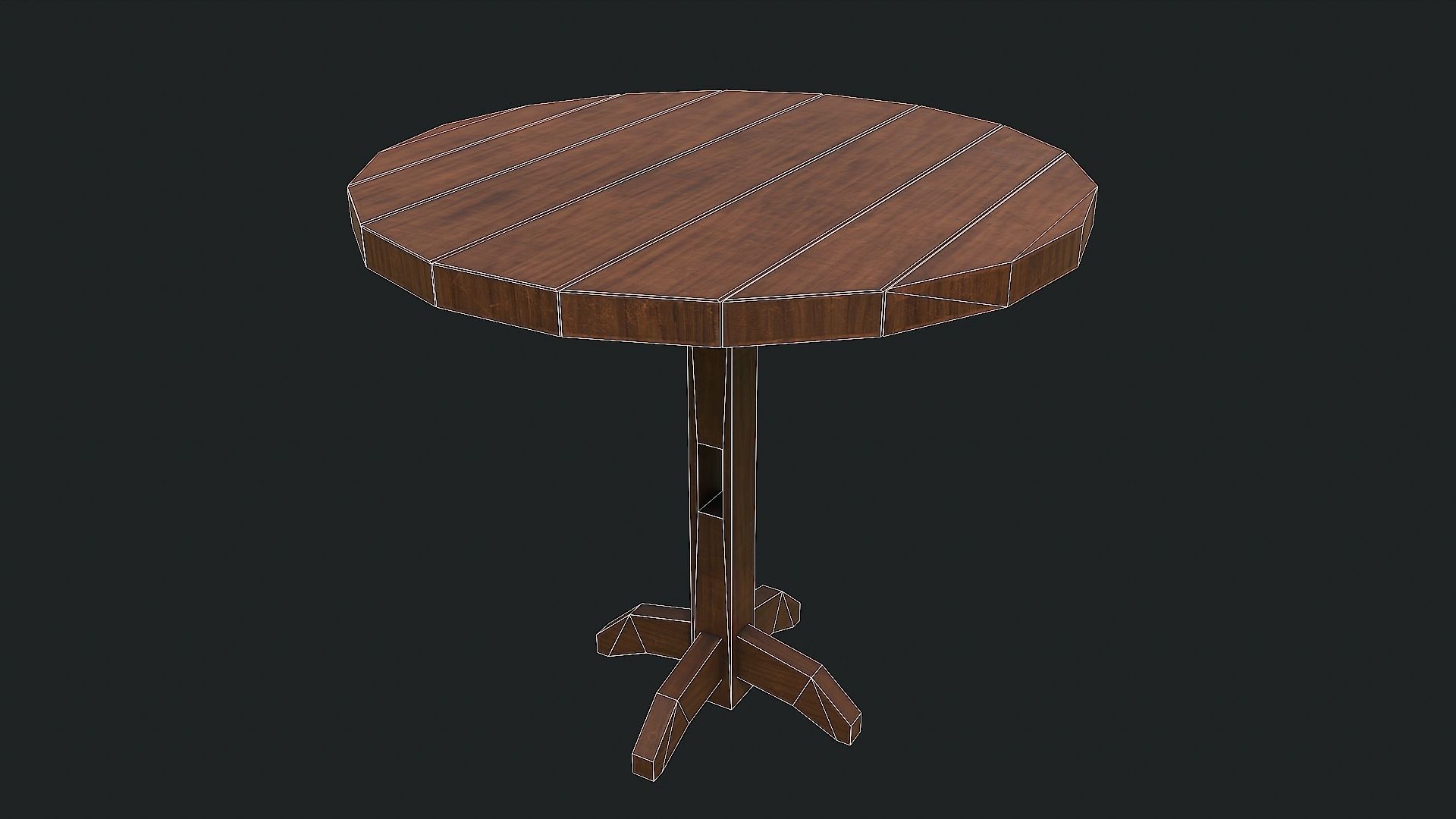 Pack of 6 Medieval Wooden Tables Low-poly 3D model_47