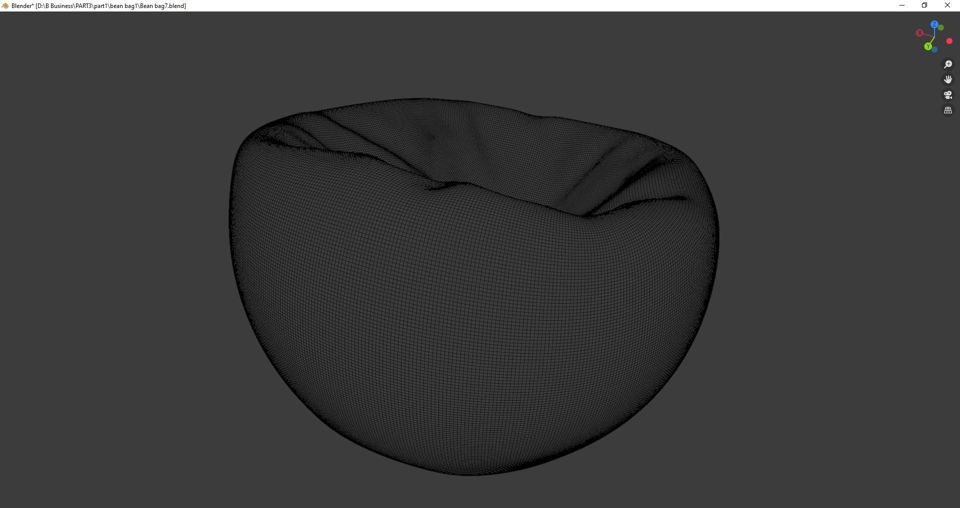 Beanbag bean chair 3D model_18