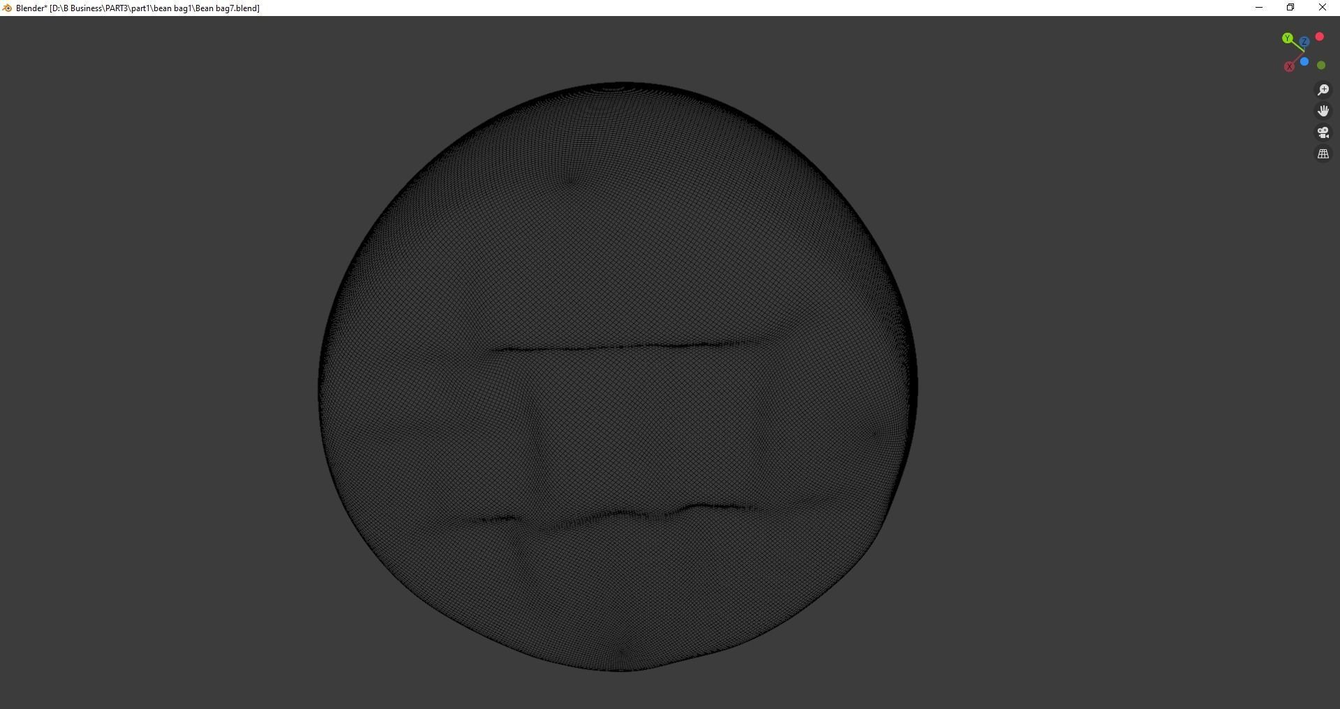 Beanbag bean chair 3D model_19