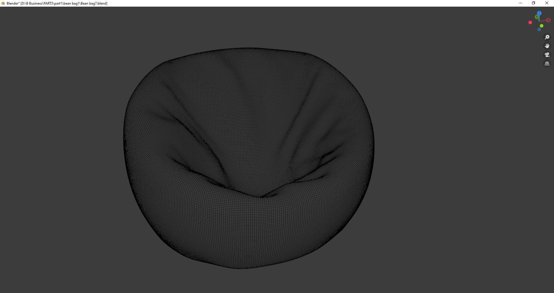 Beanbag bean chair 3D model_17