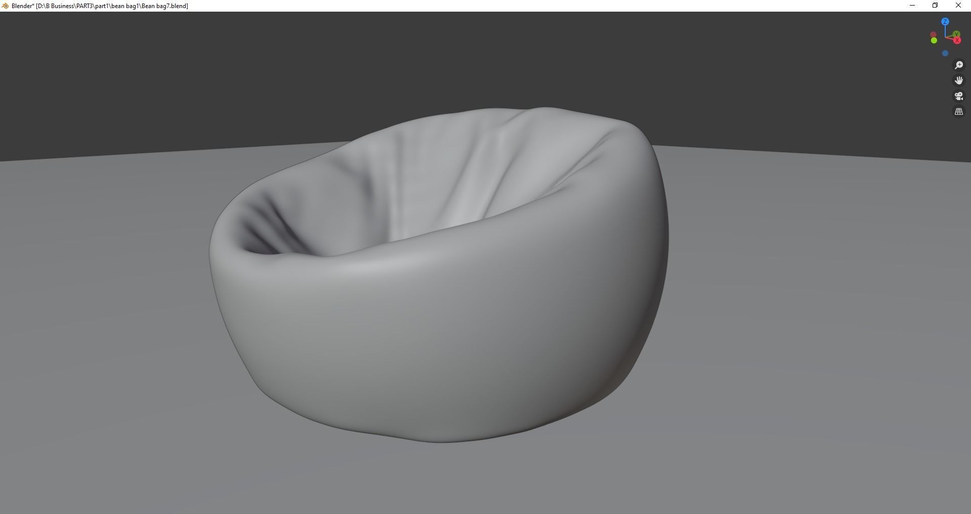 Beanbag bean chair 3D model_11