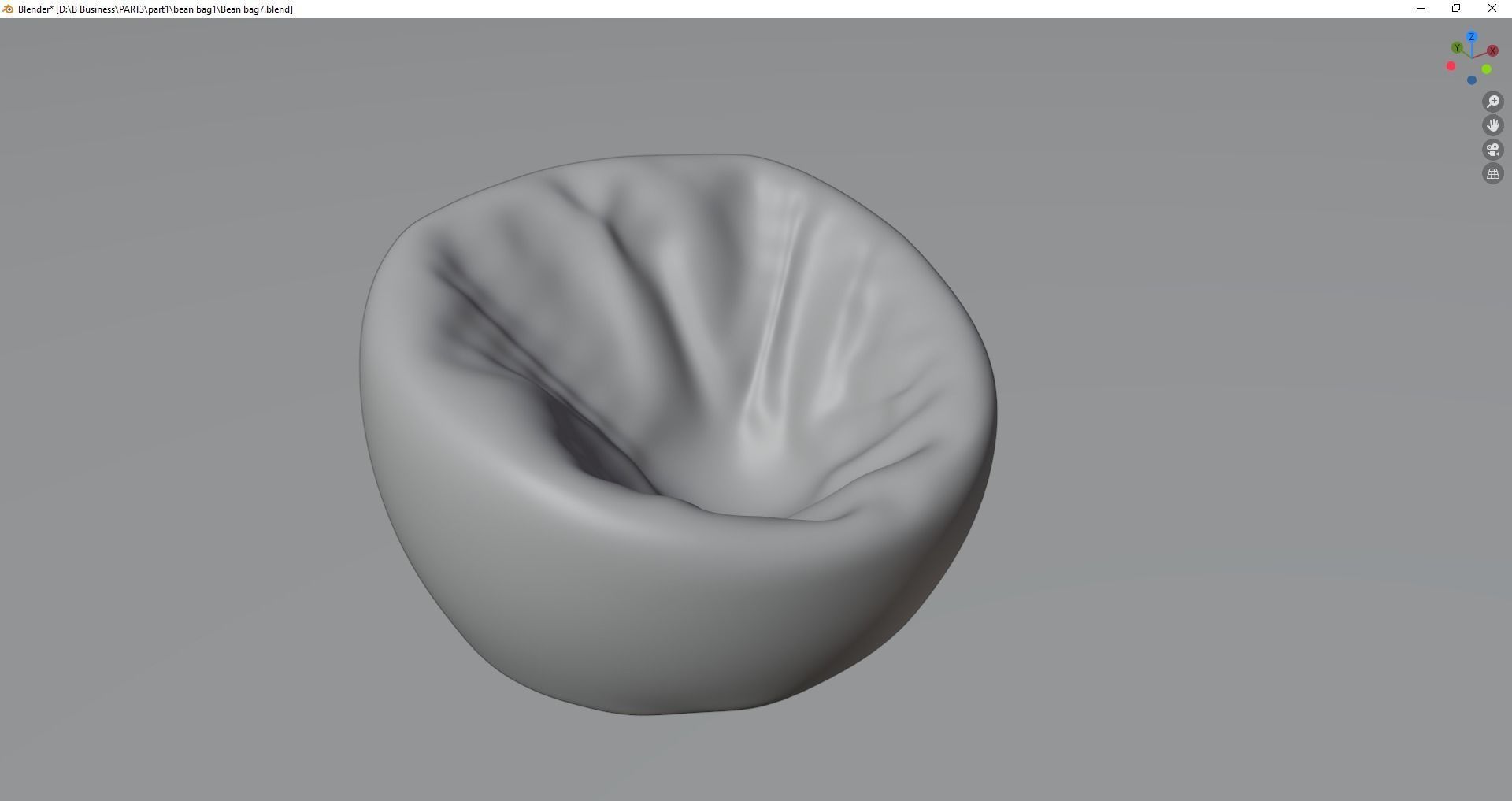 Beanbag bean chair 3D model_10