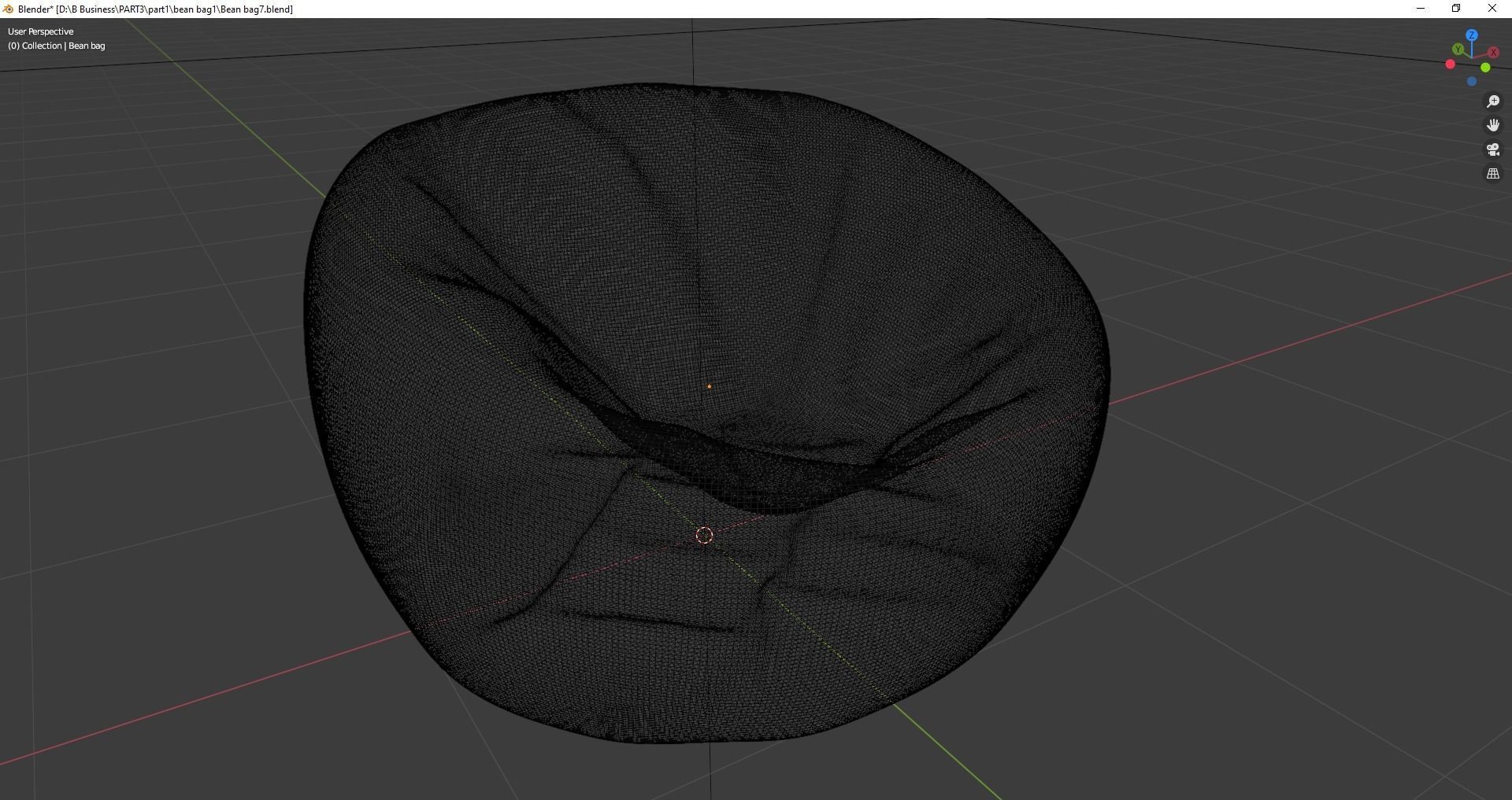 Beanbag bean chair 3D model_15