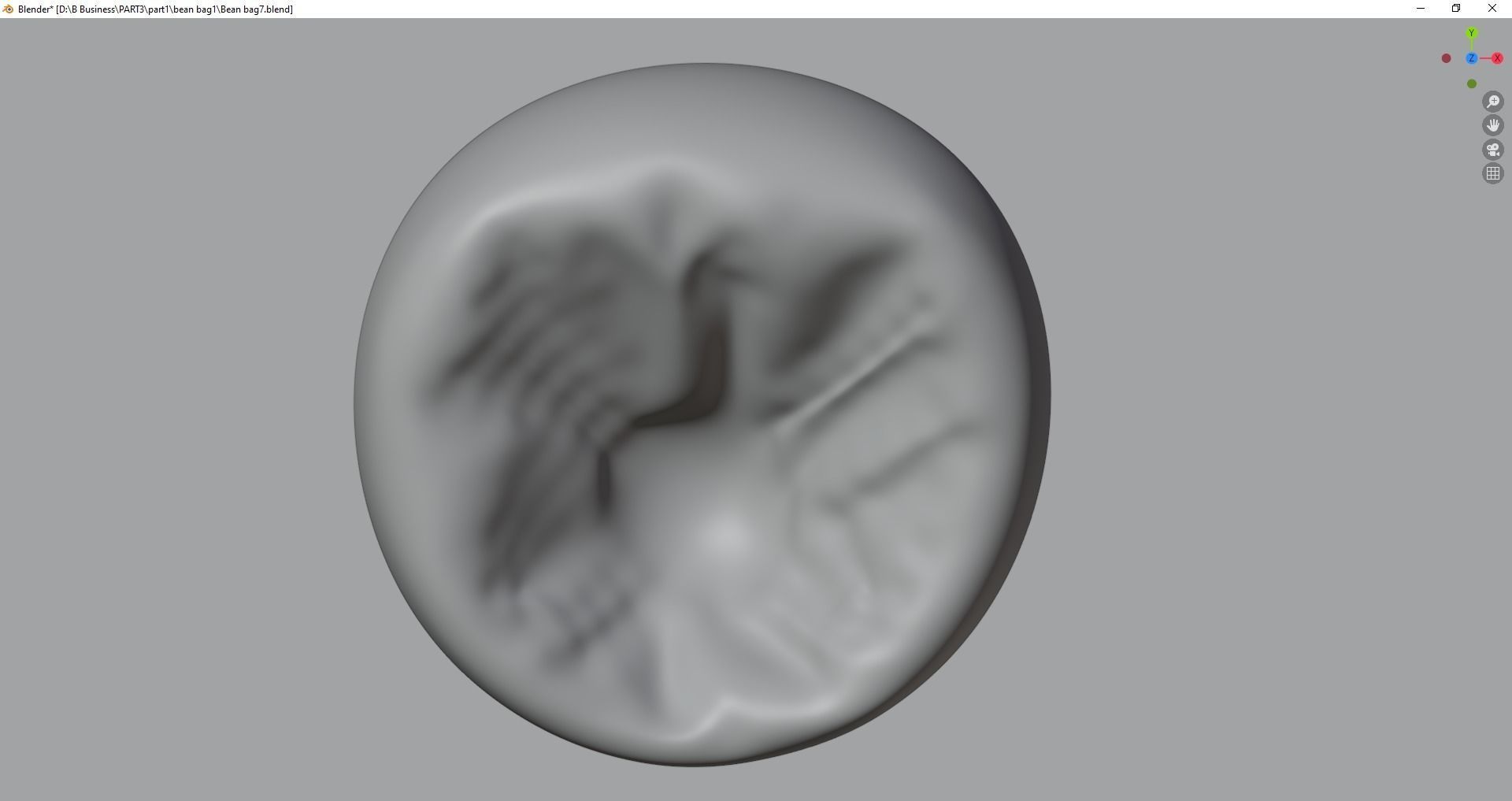 Beanbag bean chair 3D model_13