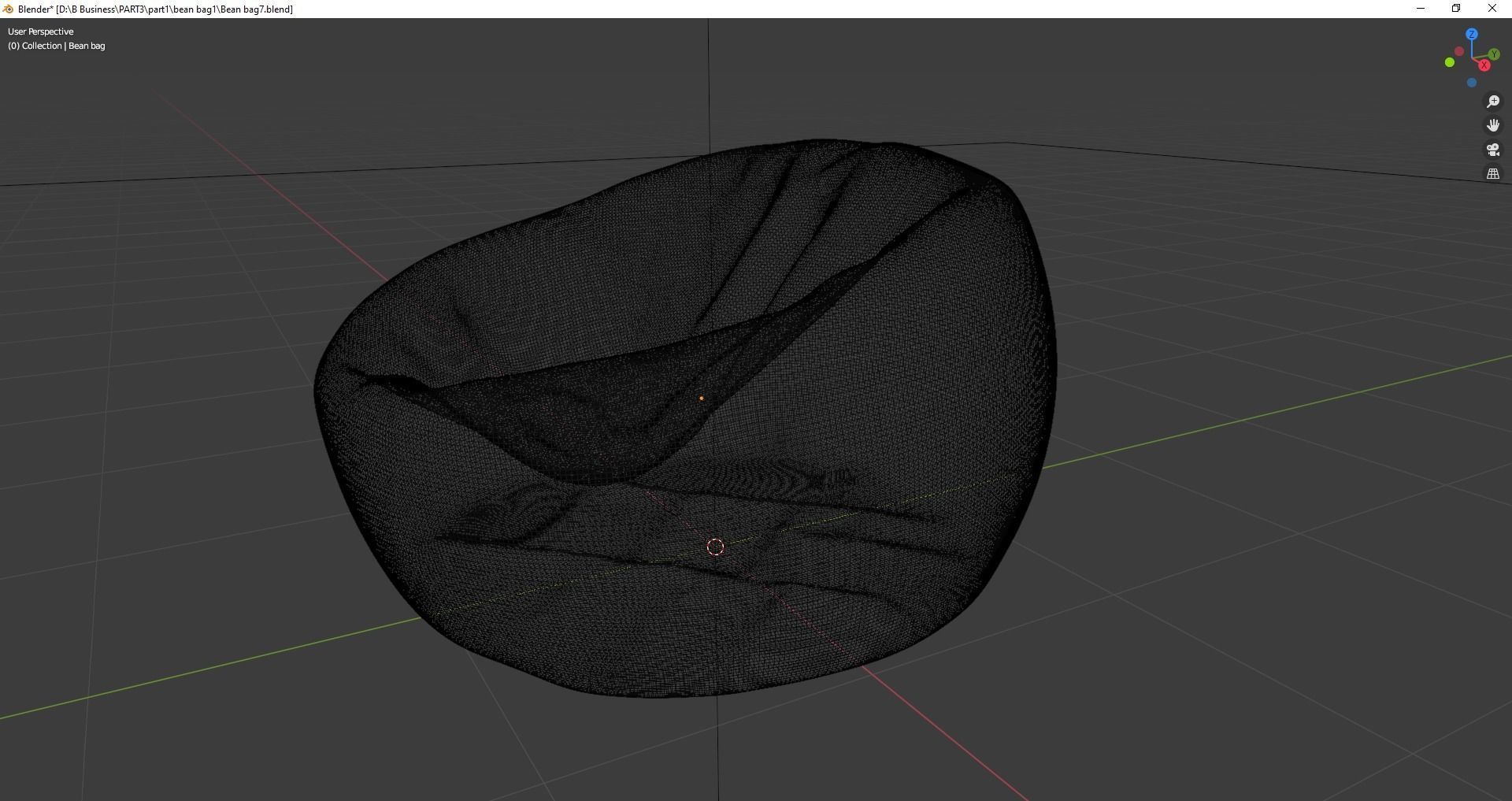 Beanbag bean chair 3D model_16