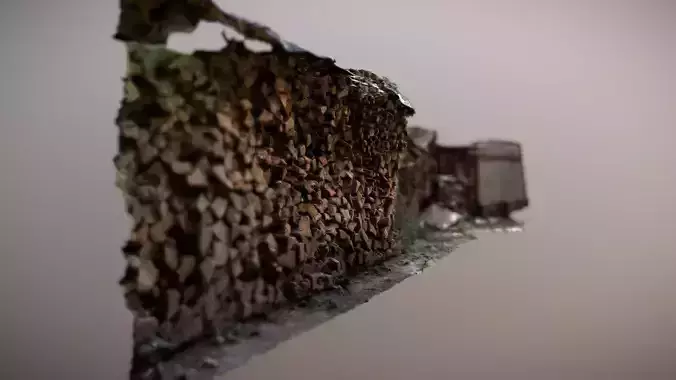 Wood storage - log pile - fire wood wall