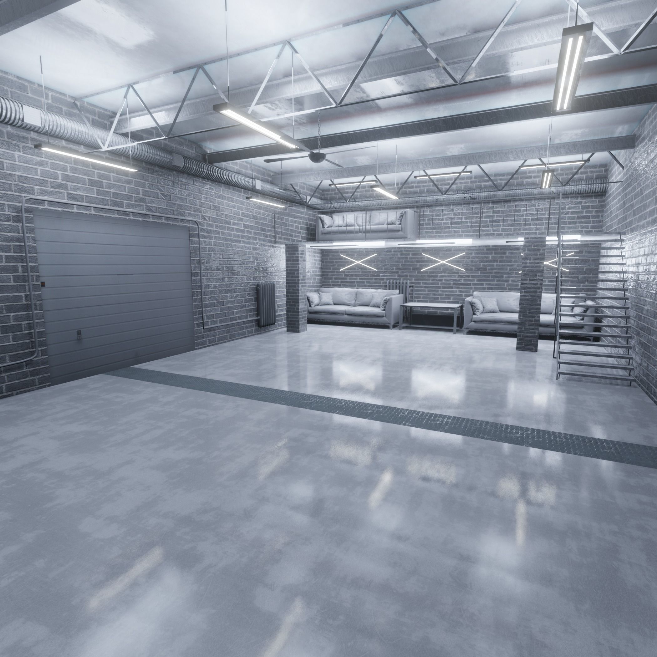 Warehouse loft 3D model_2