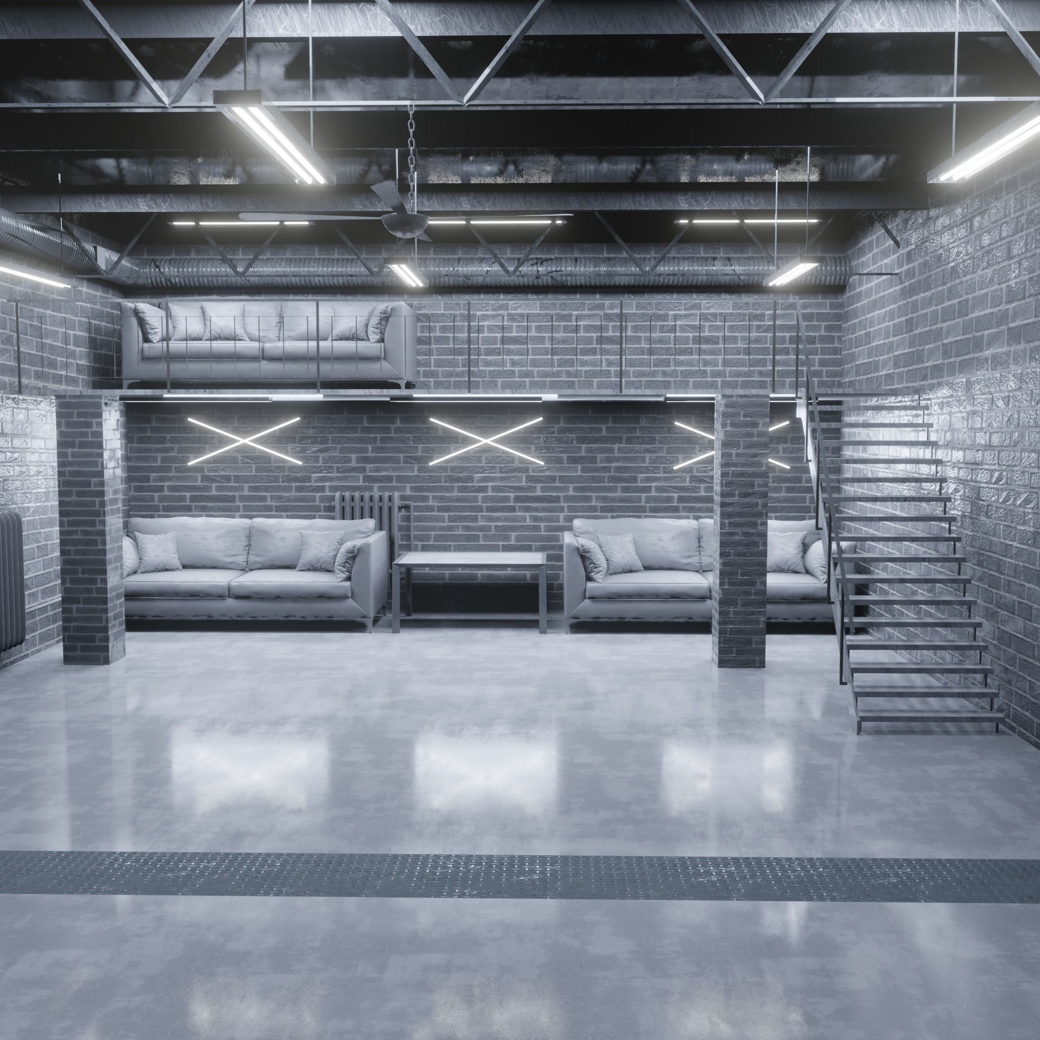 Warehouse loft 3D model_4
