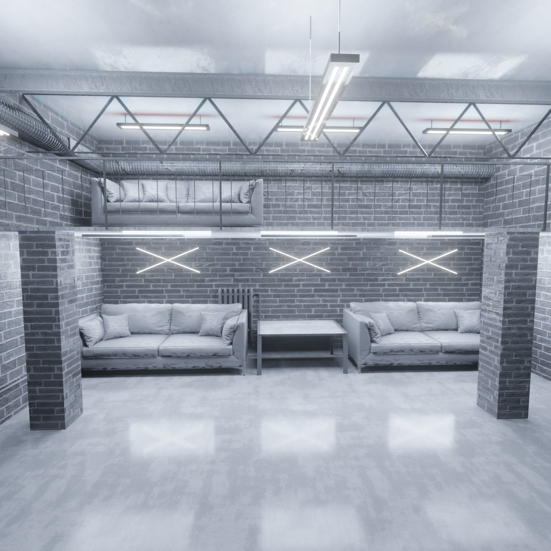 Warehouse loft 3D model_1
