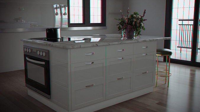 Kitchen Island Free 3D model