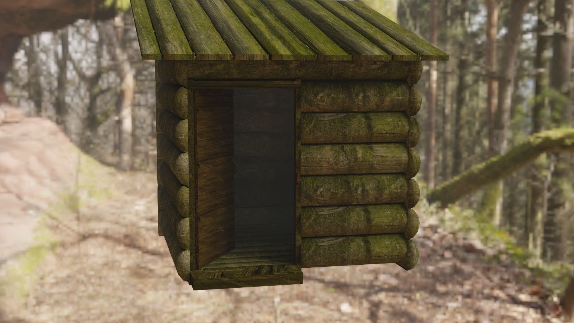 Mini Cabin 3D Low-poly 3D model_12