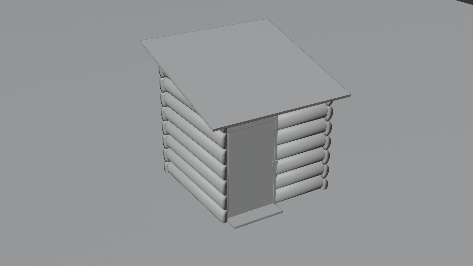 Mini Cabin 3D Low-poly 3D model_6
