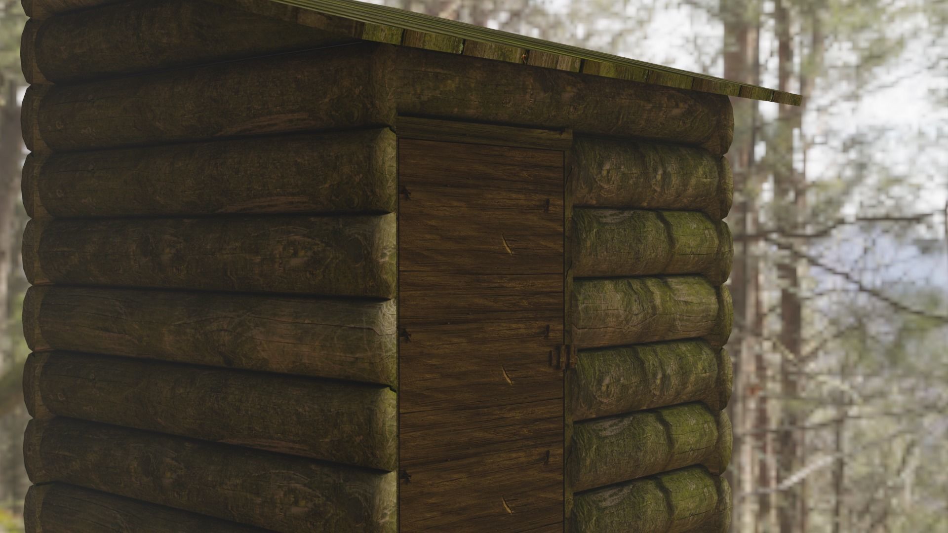 Mini Cabin 3D Low-poly 3D model_10