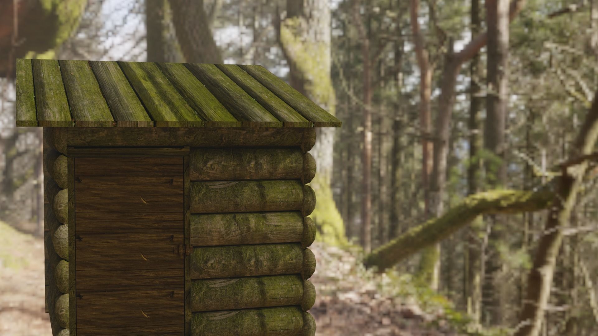 Mini Cabin 3D Low-poly 3D model_9