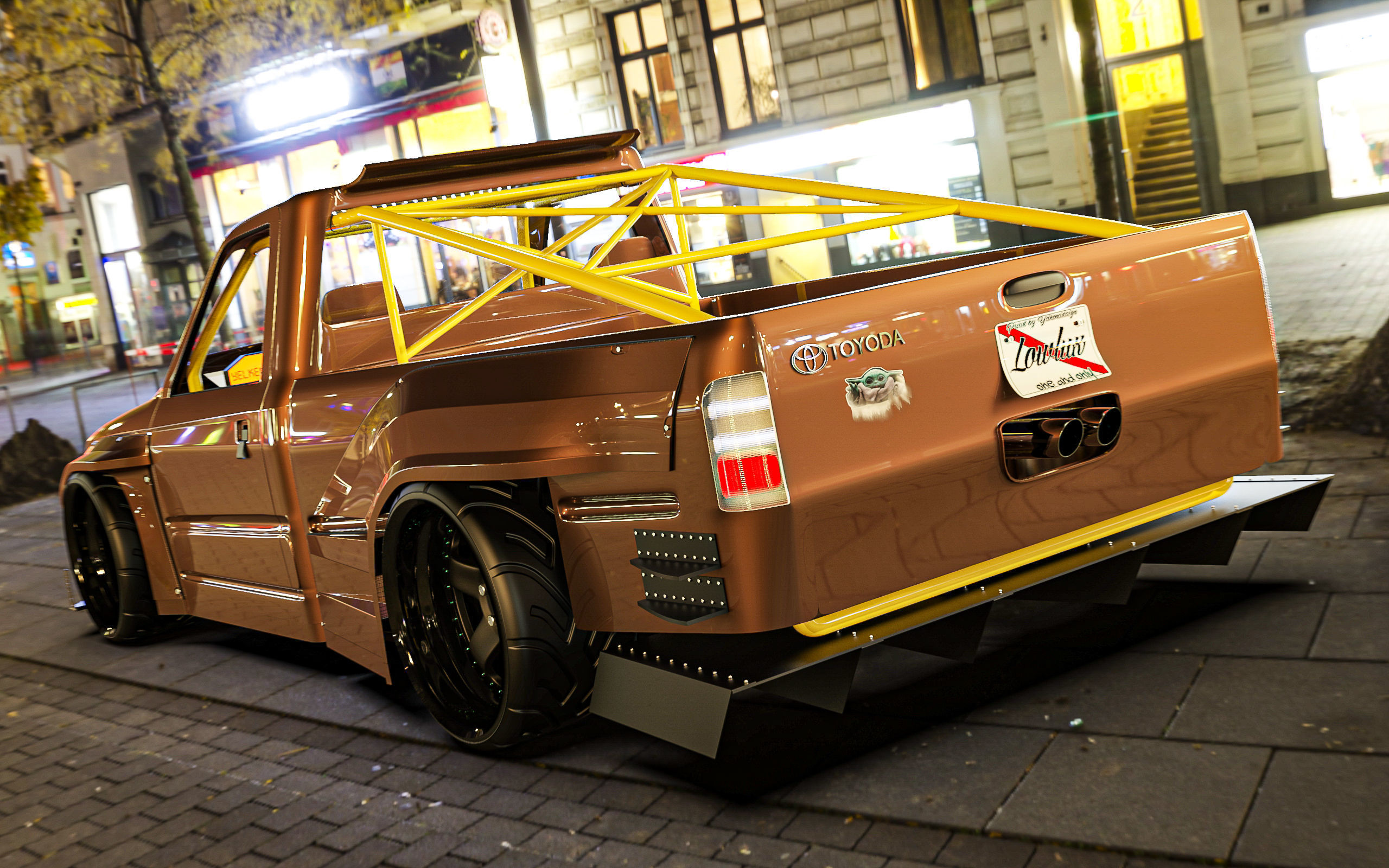 2000 Toyota hilux single cab drift build  3D model_3