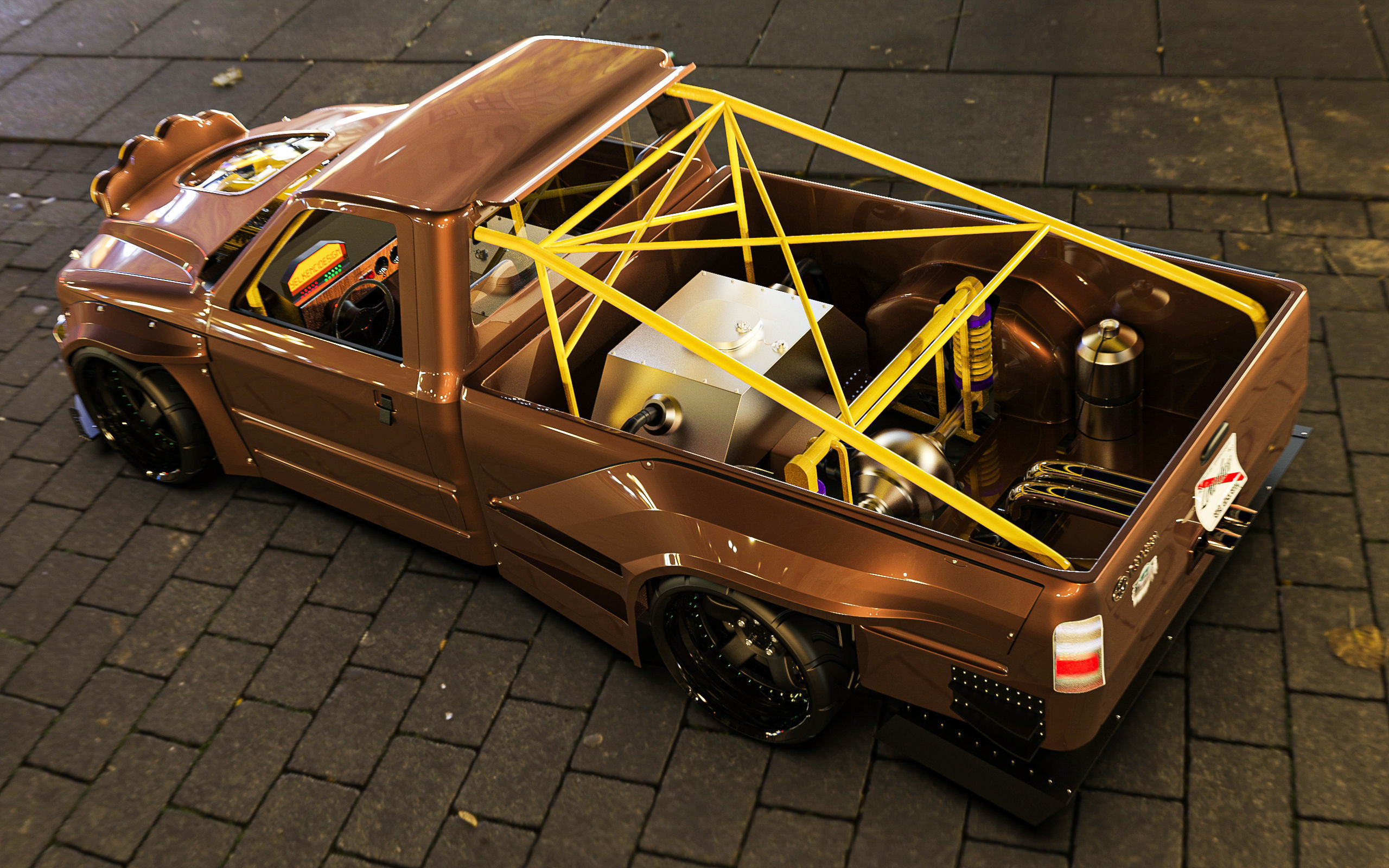 2000 Toyota hilux single cab drift build  3D model_4