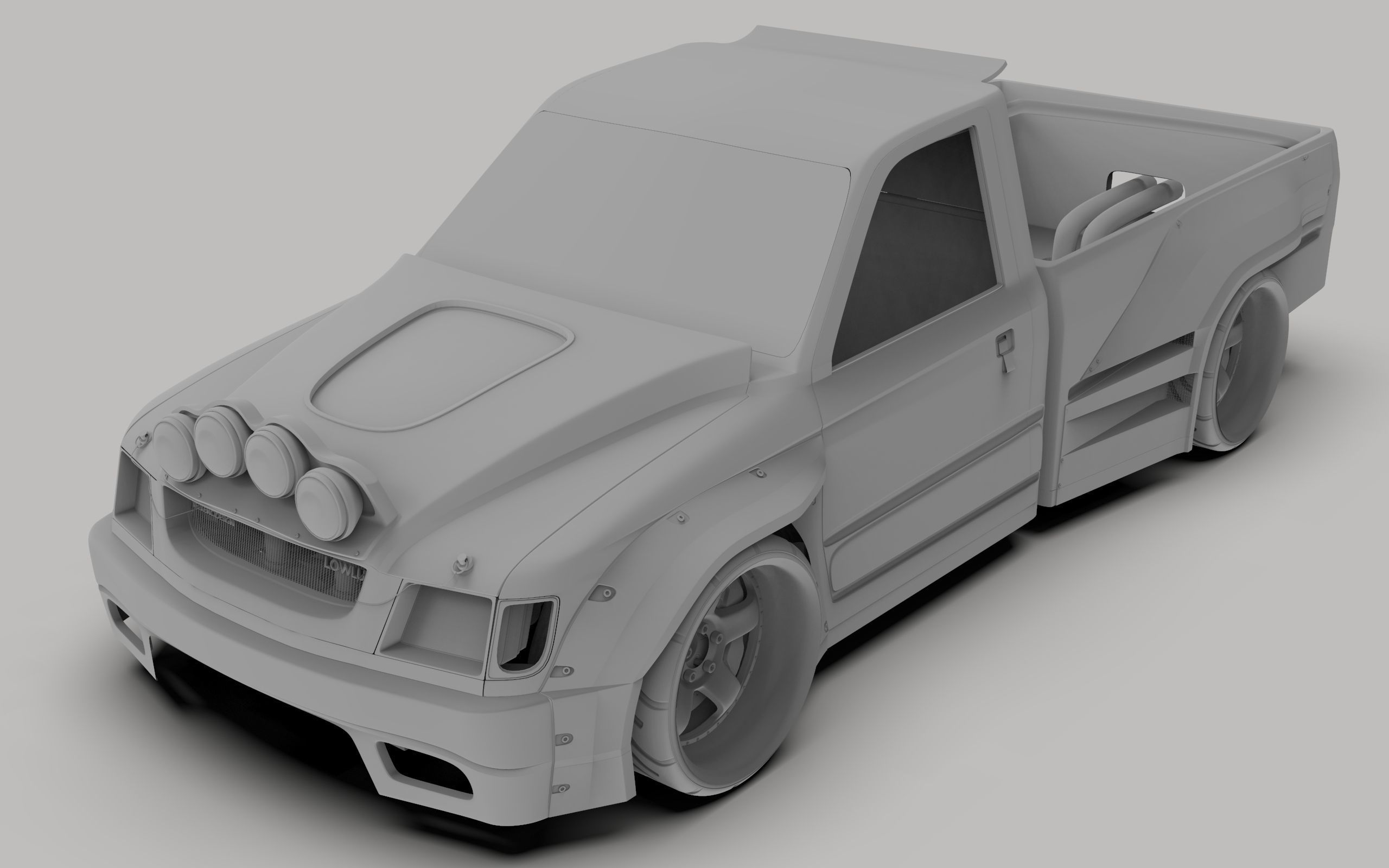 2000 Toyota hilux single cab drift build  3D model_6