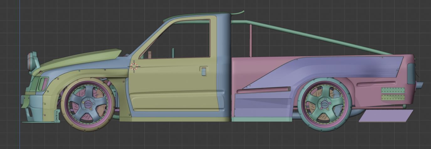 2000 Toyota hilux single cab drift build  3D model_12