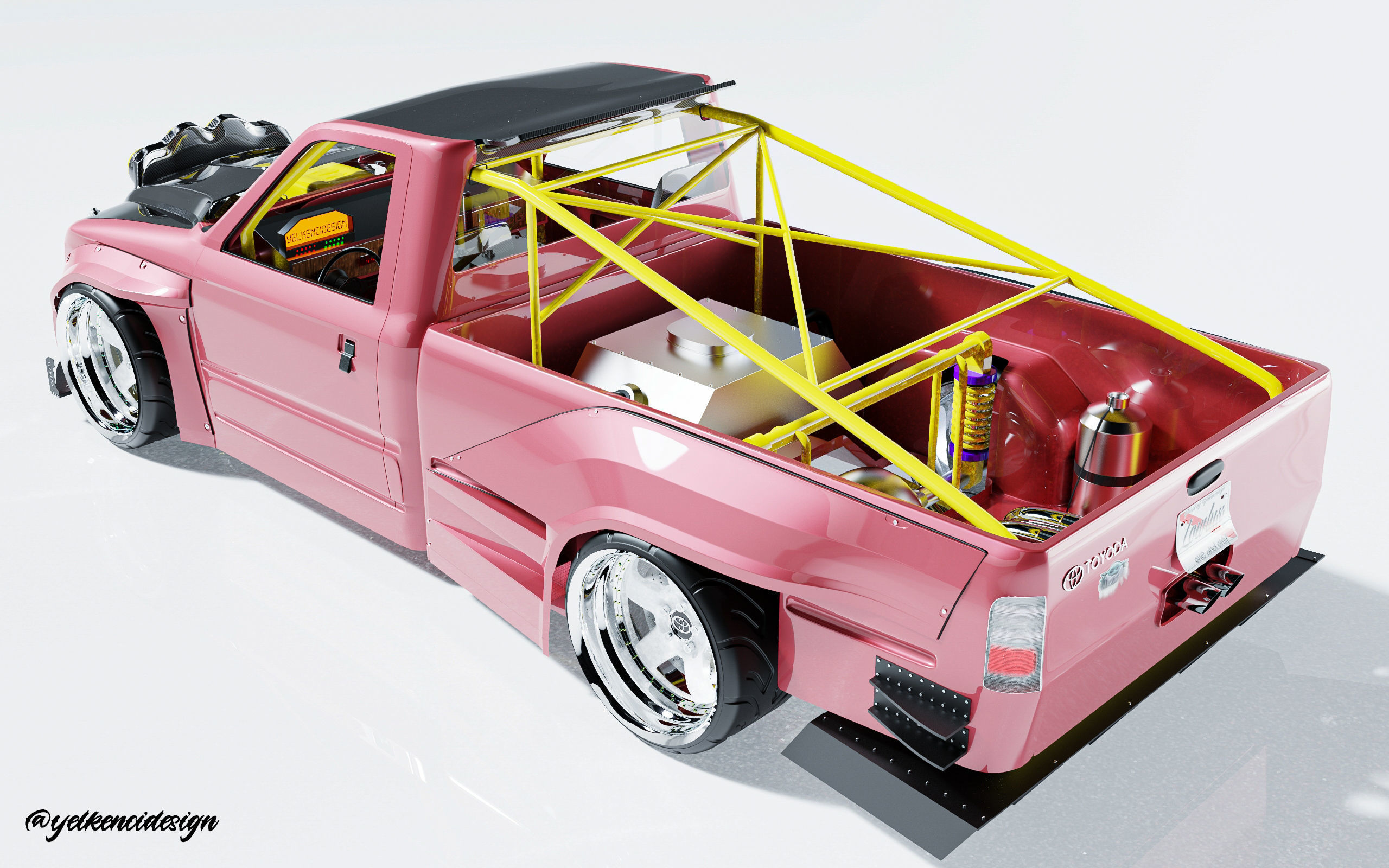 2000 Toyota hilux single cab drift build  3D model_2