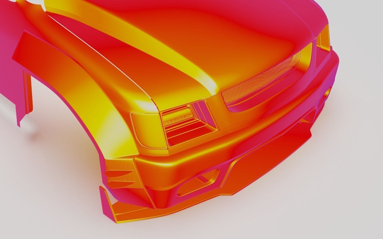 2000 Toyota hilux single cab drift build  3D model_5