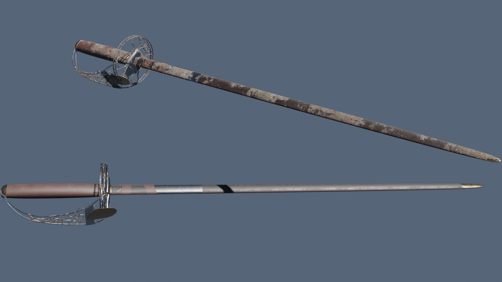 sheathed sword Low-poly 3D model_10