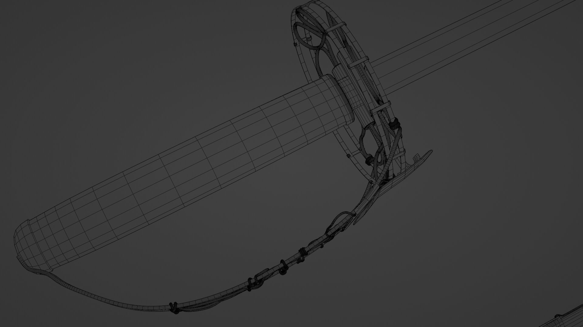 sheathed sword Low-poly 3D model_6