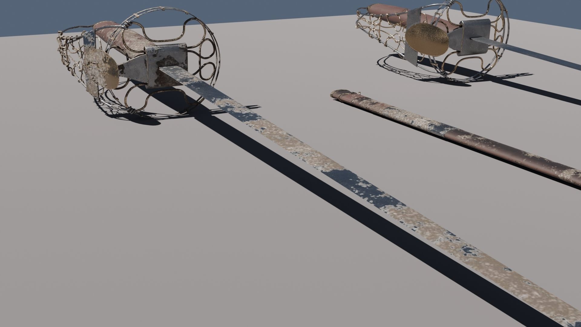 sheathed sword Low-poly 3D model_2