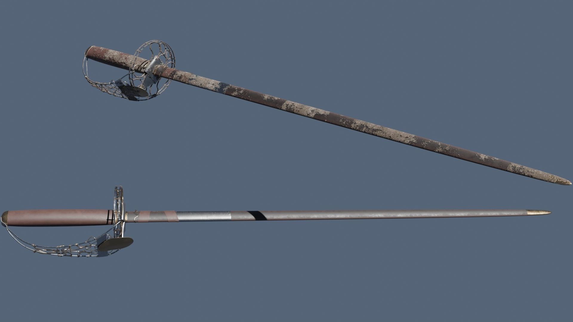 sheathed sword Low-poly 3D model_8