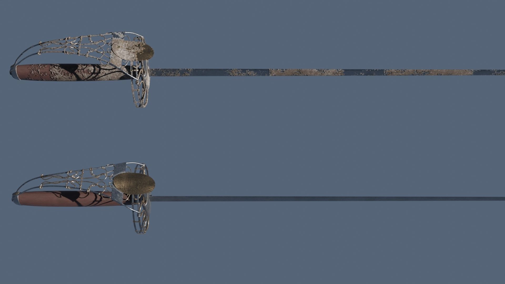 sheathed sword Low-poly 3D model_11