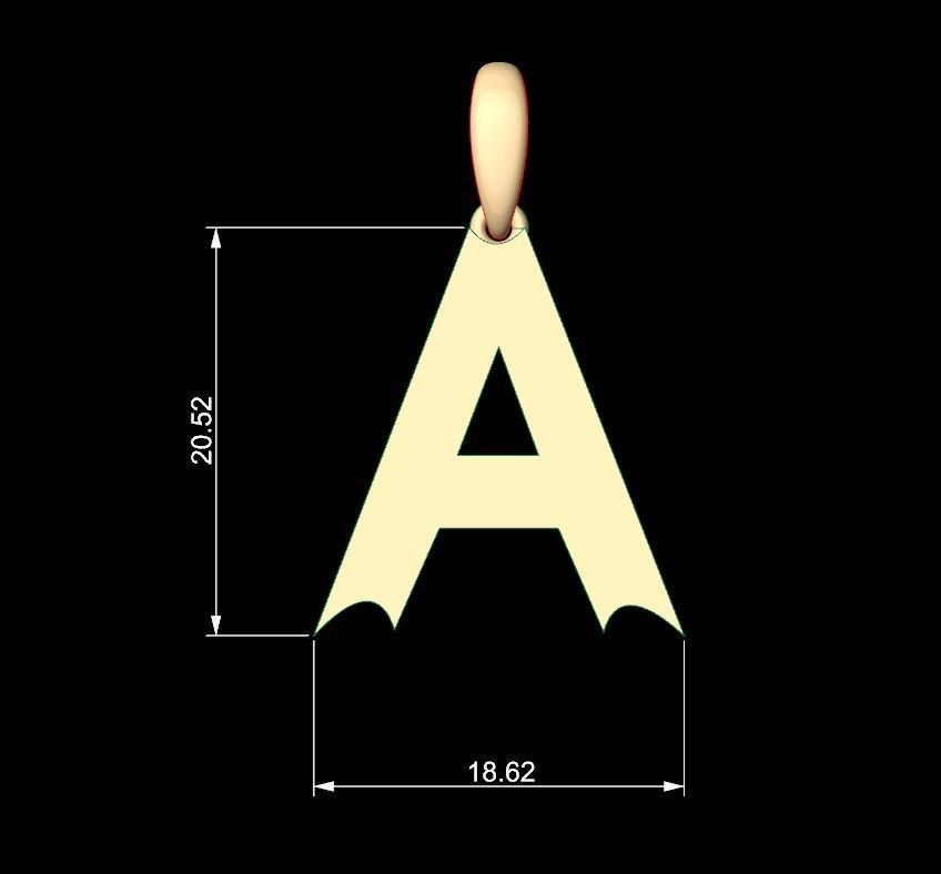 Initial Letters Pendant Week A 3D print model_4