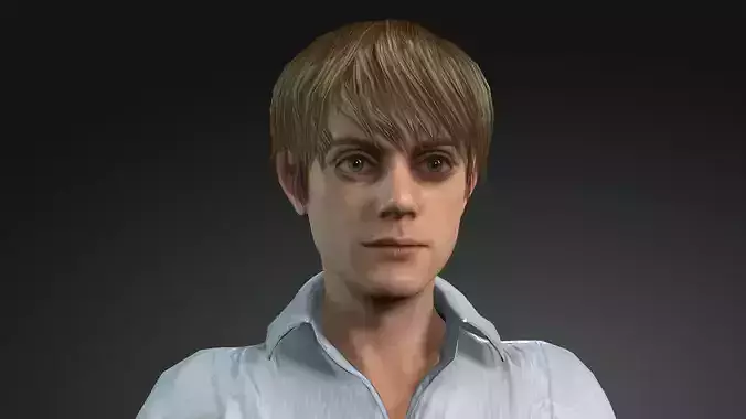 Realistic stylized cartoon boy