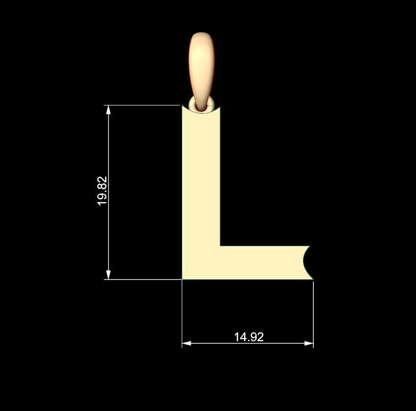 Initial Letters Pendant Week L 3D print model_4