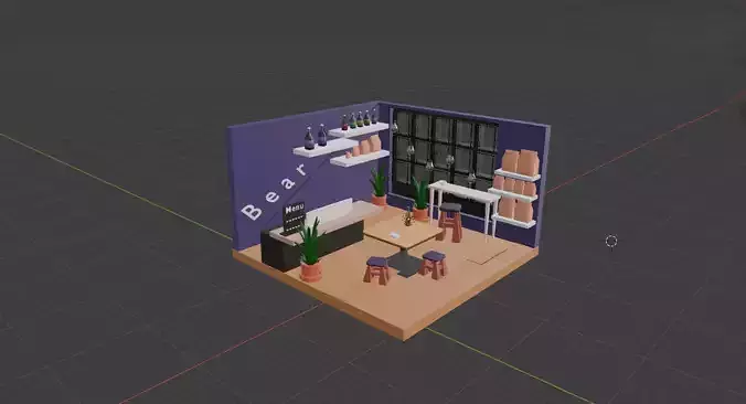 Room-Cafe living room with furniture