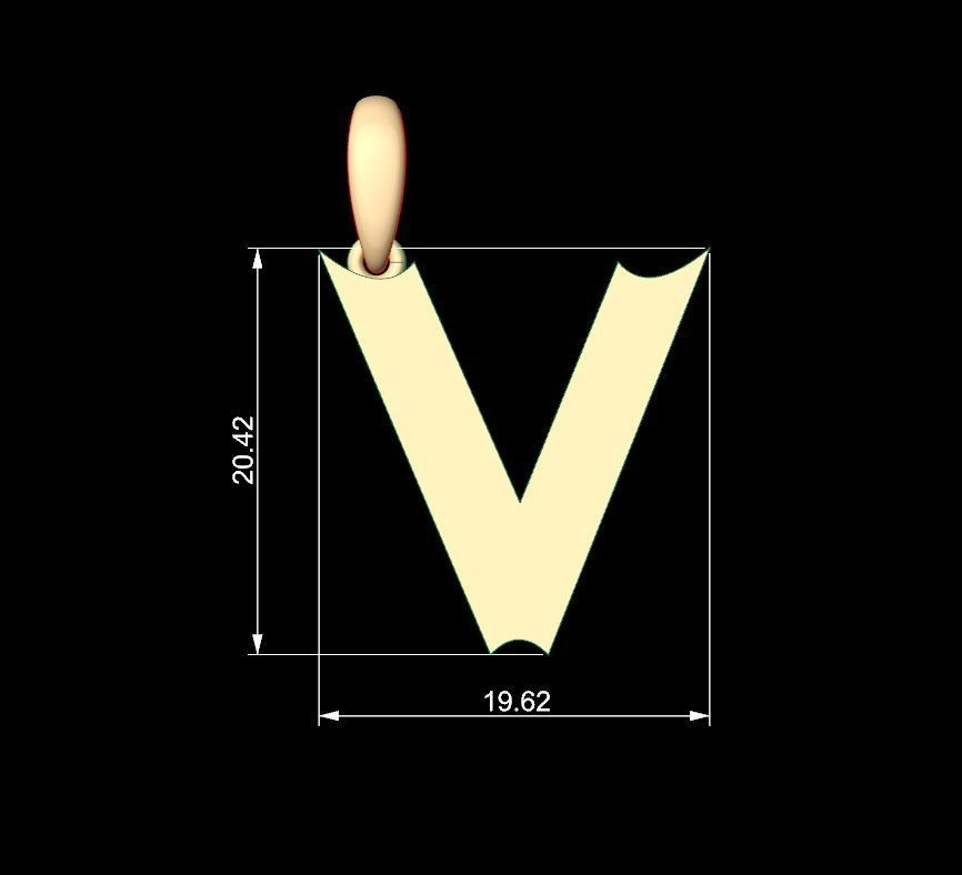 Initial Letters Pendant Week V 3D print model_4