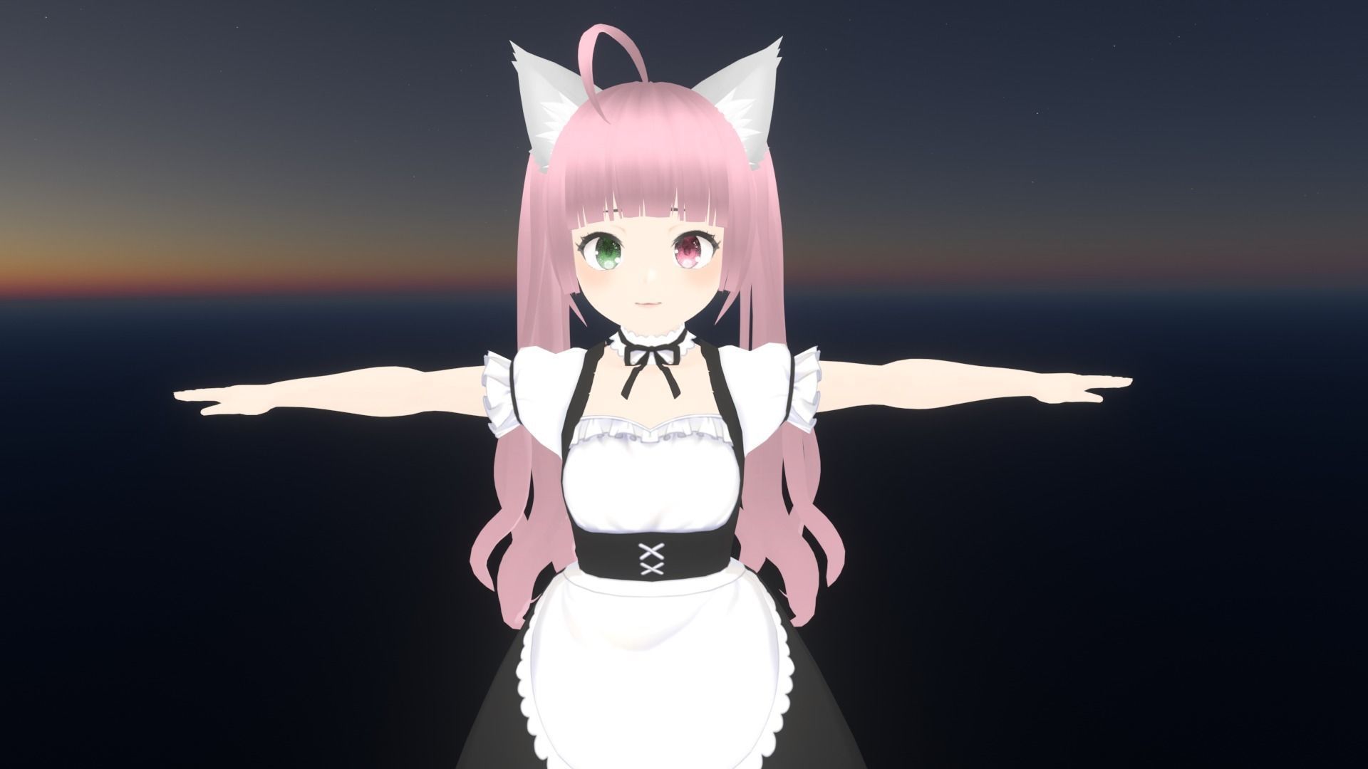 cute anime girl character - Ine Low-poly 3D model_1