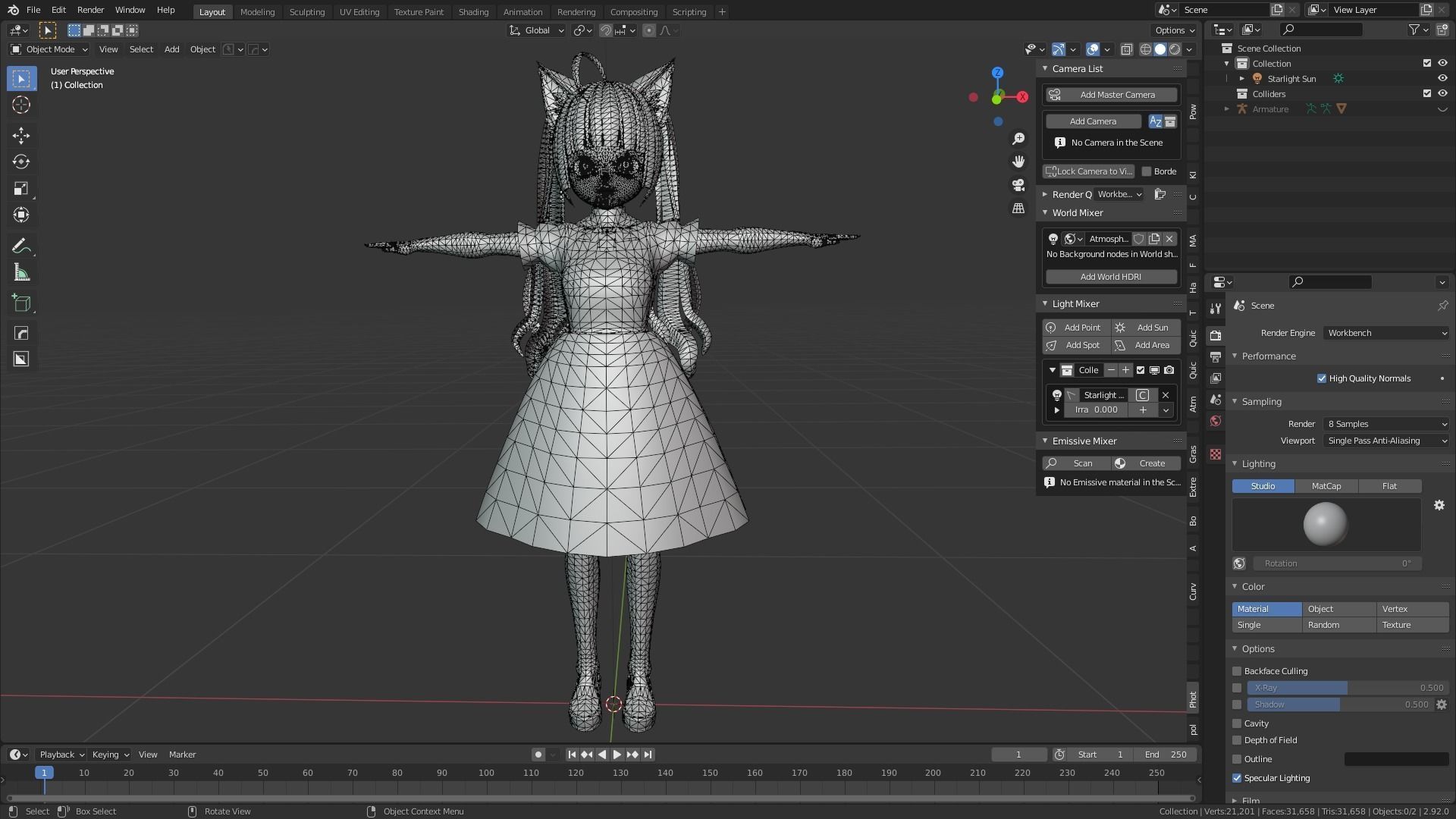 cute anime girl character - Ine Low-poly 3D model_11