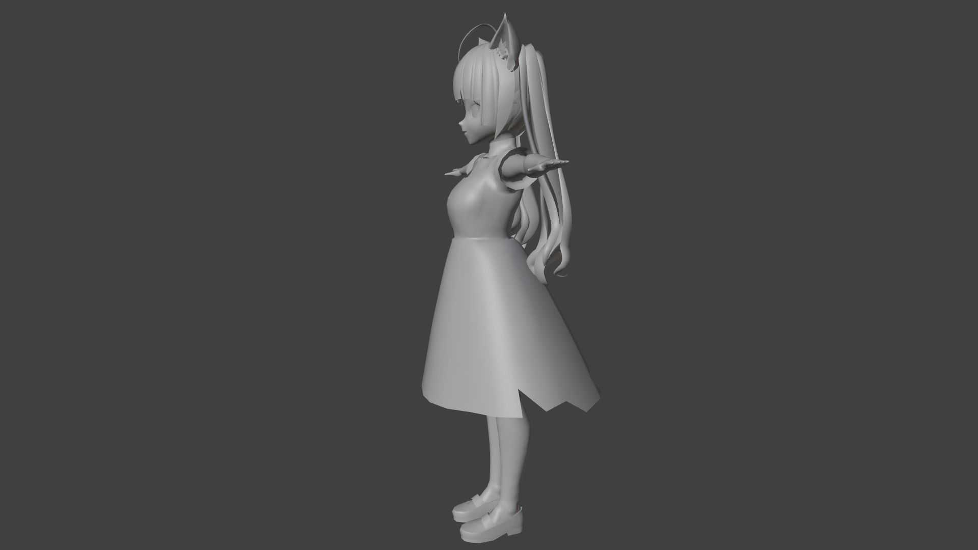 cute anime girl character - Ine Low-poly 3D model_8